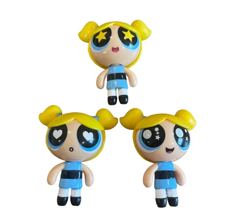 Powerpuff Girls action figures Lot Bubbles, Different Eyes 2” Stars Hearts Cover