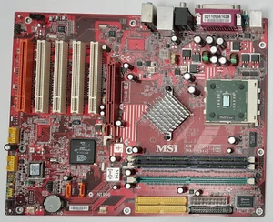 MSI K7N2 Delta 2 Sockel A AGP retro Mainboard + AMD Athlon XP 3000+ + 2GB RAM - Bild 1 von 3