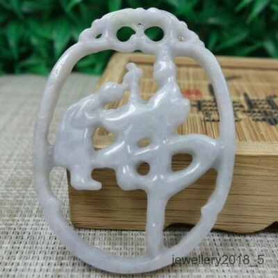 Special price Certified Light purple100% Natural A Jadeite jade Pendant~Buddha 佛 - Image 1 of 4