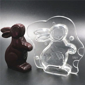DIY Rabbit Shape PC Polycarbonate Hard Plastic Chocolate Mold Candy Jelly Mould - Picture 1 of 8