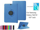  Screen Protector/360°Rotate PU Leather case for Samsung Galaxy Tab S2 8.0"