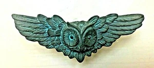 Mango/perilla de metal Búho Verdigris - estilo antiguo vintage - Imagen 1 de 4