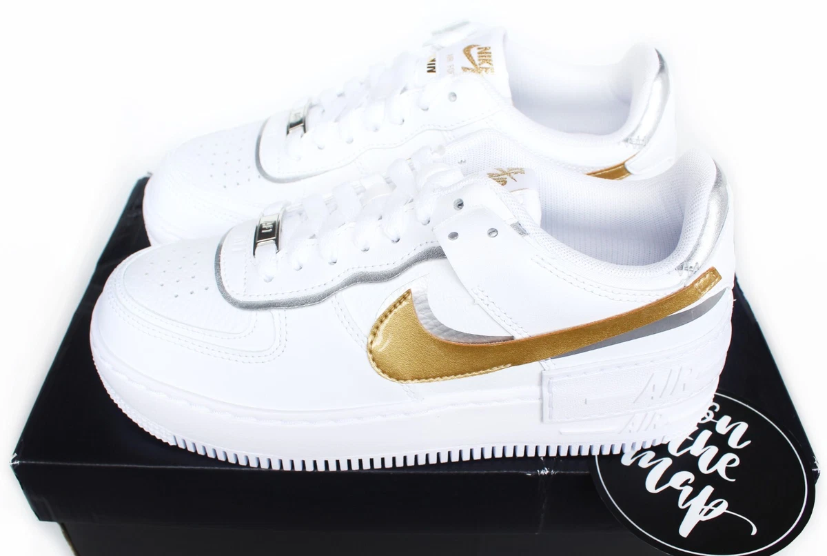Nike Air Force 1 Shadow White Metallic Gold W for sale | eBay