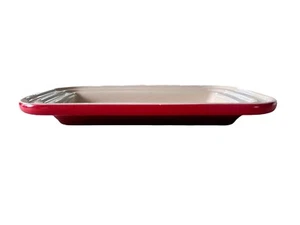 Le Creuset RED Butter Dish BASE ONLY Enamel Stoneware Ceramic 0705 Replacement - Picture 1 of 16