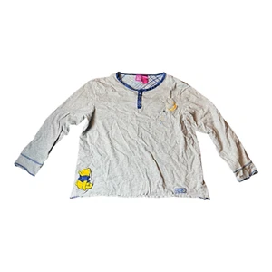 Vintage Disney Henley Shirt Embroidered Pooh Size M - Picture 1 of 7