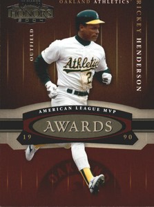 2004 Playoff Honors Awards #6 Rickey Henderson #/1990 - NM-MT