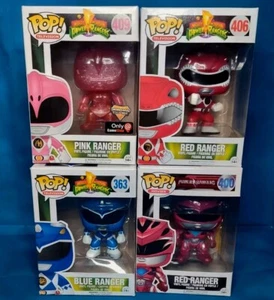 Funko Pop Power Rangers Vinyl Figure Lot Of 4 Pink #409 Red#400 #406 Blue #363  - Picture 1 of 4