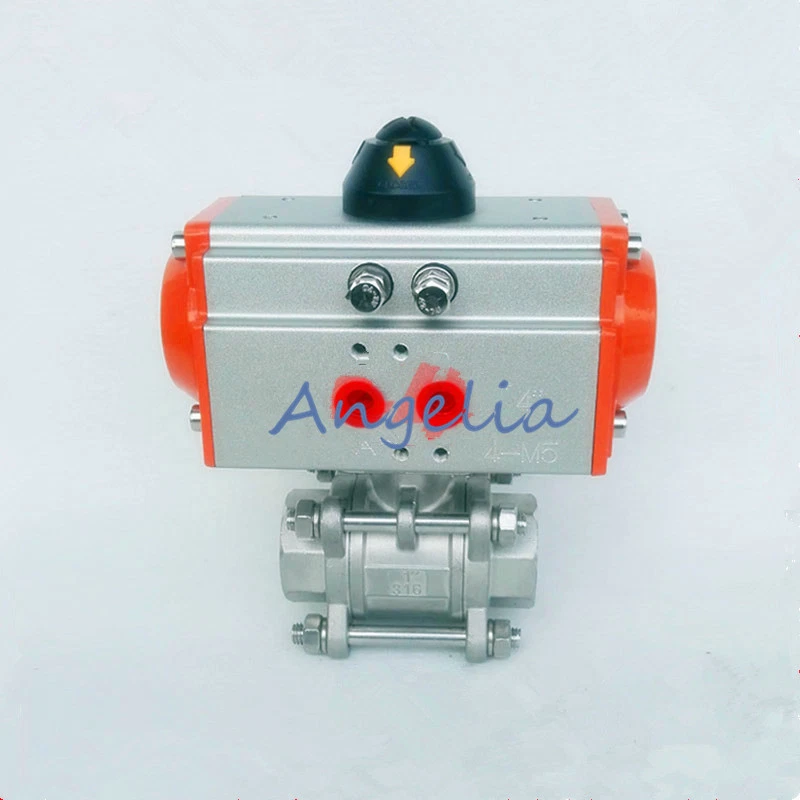 G3/4" DN20 Stainless Steel 304 Three-piece type Pneumatic Ball Valve PTFE Seal - Image 1 of 4