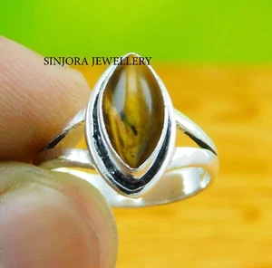 Tigerauge Edelstein 925 Sterling Silber Handarbeit Geschenk Ring US Größe 5 bis 13 - Bild 1 von 4