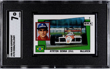 1988 Panini Supersport Italian #7 Ayrton Senna F1 Racing Card SGC 7 NM POP 2