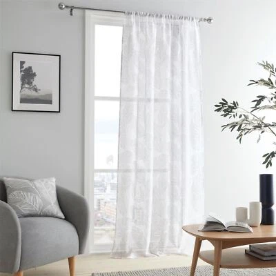 Voile Net Curtain Panel 100% Polyester Matteo by Fusion in Grey - Image 1 of 3