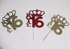 Royal 16 Cake Topper, Sweet Sixteen Birthday Decorations, Crown Royalty Theme