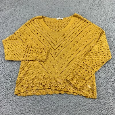 Suéter Maurices Para Mujer Mediano Dorado Tejido Manga Larga Doyle Agujeros Suéter Foto 1 de 4