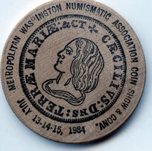 Wooden Dollar, Metropolitan Washington Numismatic 1984 - Picture 1 of 2
