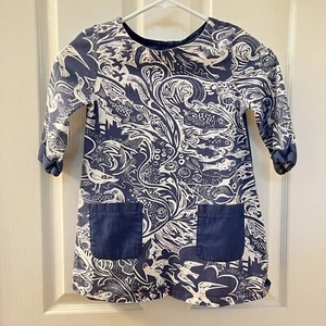 Mini Boden Mark Hearld For Boden Chambray Design Dress Tunic Girls Size 6-7 - Picture 1 of 11