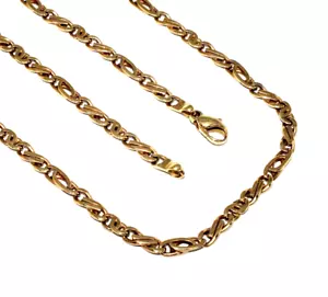 Unisex, Herren/Damen 9ct Gelbgold 53.3cm Byzantiner Stil Link Kette - Picture 1 of 8