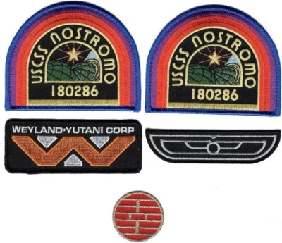 Alien U.S.C.S.S. Nostromo Flight Wings Weyland Yutani Patch (5pc Bundle )