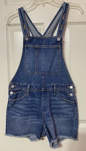 OLD NAVY Girls Denim Cut Off Shorts Overalls NWT Size XL (14-16) - Picture 1 of 4