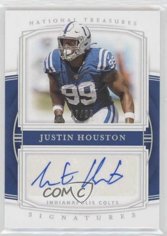 2019 Panini National Treasures Signatures Holo Silver /25 Justin Houston Auto - Image 1 of 2