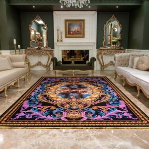 FERONIA Vintage Luxury 8x10 Area Rug - Machine Washable for Living Room Bedroom - Picture 1 of 7