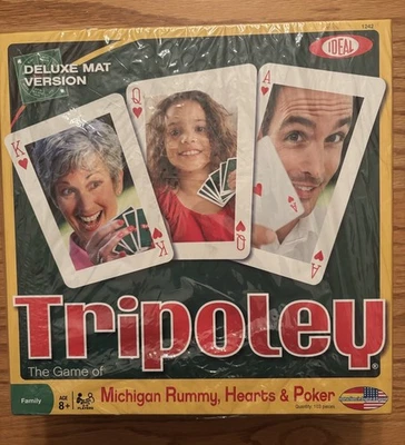Tripoley 豪华垫版游戏 2010 密歇根州拉米、心脏和扑克 - 全新 — 第 1/2 张图片