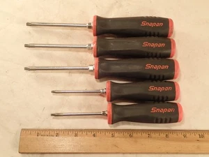 SNAP-ON DES414095 Black Red 5PC. T15 T20 T25 T27 T30 TORX Soft Grip Screwdrivers - Picture 1 of 5