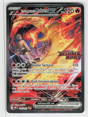 SV10: Destined Rivals #229/182 Team Rocket's Moltres ex Destined Rivals Stamp - Image 1 of 2