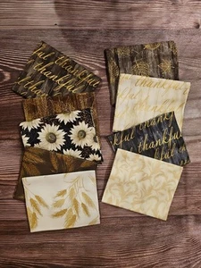 Fall Autumn Fat Quarter Bundle 9 Pieces quilting fabric Robert Kaufman Gold - Picture 1 of 10