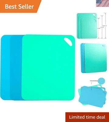 Пластиковые гибкие коврики для резки для кухни, 3 шт. цветная кодированная разделочная доска Se... - Изображение 1 из 4