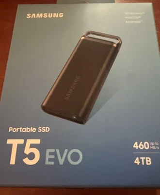 SAMSUNG T5 EVO Portable SSD 4TB Black, Up-to 460MB/s, USB 3.2 Gen 1**BRAND NEW** - Image 1 of 2