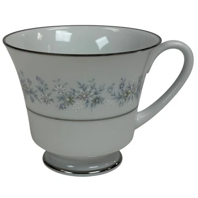 Taza de té de café con patas Noritake contemporánea China Marywood 2181 borde de platino Foto 1 de 4