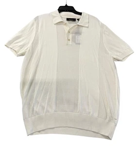 NEU Hugo Boss Herren Tristano Seide Baumwolle Poloshirt Beige Größe X-Large XL Neu mit Etikett - Bild 1 von 3