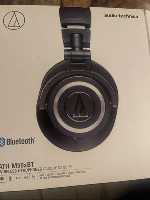 Audio-Technica ATHM50XBT Over the Head Wireless Headphones Black - Image 1 of 2