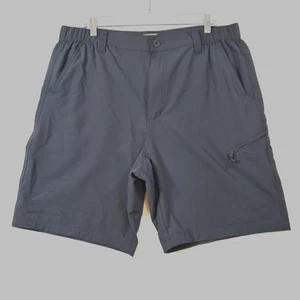 Weatherproof Vintage Men's Cargo Shorts Drk Gray Size 36 Zipper + Elastic Waist - Picture 1 of 13