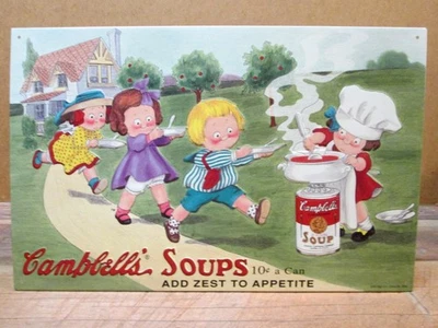 APPETITE, CAMPBELL'S KIDS / SOUP TIN SIGN, c. 1993, #3 of 20, 10.5" x 16.25" - Image 1 of 2