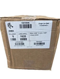 Zebra 10010046 Etikett 4 x 1,5 Zoll Direkt Thermisch Z-Select 1620/Rolle 6 Rollen pro Box - Bild 1 von 3