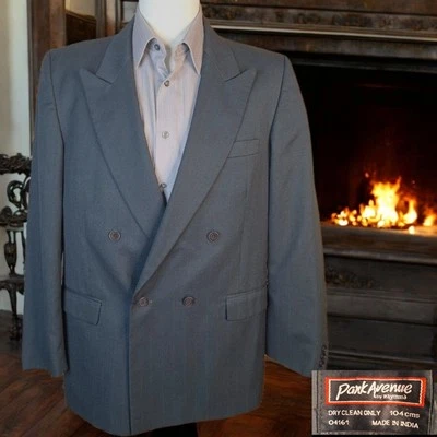 Blazer Park Avenue casaco esportivo masculino 42R verde peito duplo 4 botões - Imagem 1 de 4