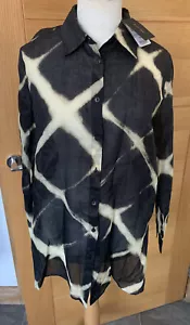 BNWT Womens MASSIMO DUTTI Tie-Dye Black/Cream Shirt Uk10 RRP£59.95 - Picture 1 of 10