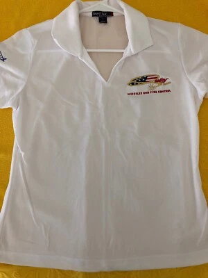 LOCKHEED MARTIN L V Neck TEE SHIRT "MISSILES AND FIRE CONTROL" Women’s White - Image 1 of 4