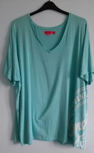 NN Ladies Pineapple Aqua V-Neck Short Sleeved Top With Covent Garden London UK30 - Picture 1 of 13