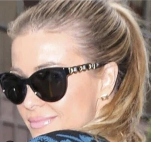 CHANEL Sunglasses AUTHENTIC 5215q CH5215Q Gold CC Chain Black Leather cat eye - Picture 1 of 18