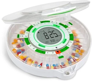 LiveFine 28-Day Auto Pill Dispenser w/LCD, Lock, Sound for Prescriptions & More - Picture 1 of 9