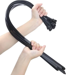 Large Zip Ties Heavy Duty Big Cable Ties Extra Long Tie Wraps Black 26 Inch NEW - Picture 1 of 7