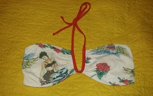 Alex Norrie swimsuit bikini top L sailor jerry Posing NWT pin up red rose $30 - Picture 1 of 5