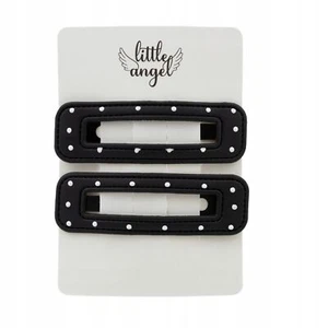 Rechteckige Haarspangen aus elegantem schwarzem Leder 2 Stück. - Bild 1 von 4