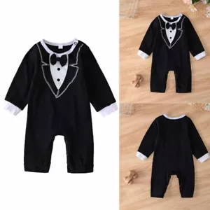 Outfits Set Neugeborenes Baby Kinder Junge Gentleman Strampler Body Overall Kleidung - Bild 1 von 9