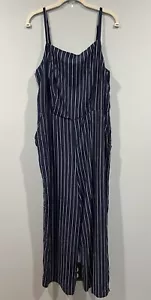 Old Navy Women’s Jumpsuit Size XL Tall Navy White Striped Square Neck NEW - Picture 1 of 11