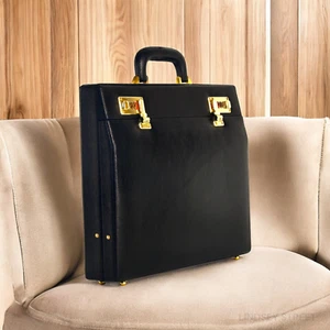 Leather Briefcase for Men, Leather Laptop Briefcase, Attache Case Hard Briefcase - Picture 1 of 25