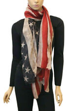 Women's American Flag USA Scarf Spring Summer Fall Patriot Blue White Red