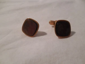 Vintage abalone shell gold tone men's cufflinks - Picture 1 of 1